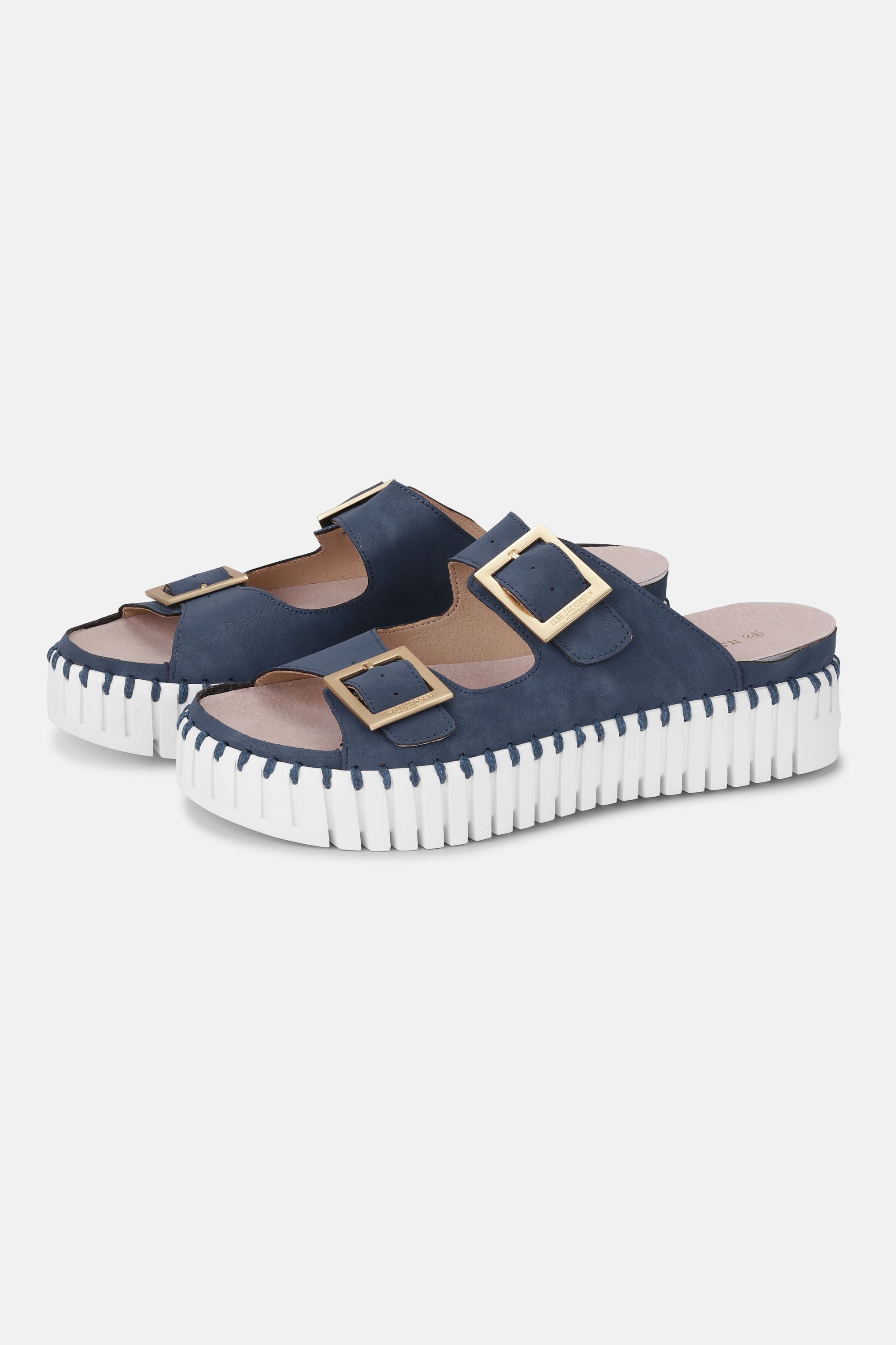Plateau Sandaler Spænde - Blue Greyness White